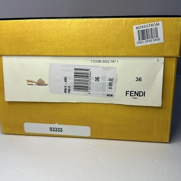 Fendi New Authentic Fendi Baguette Raffia Open-Toe Woven Slip-On S Size US 6 / IT 36 - 3 Thumbnail