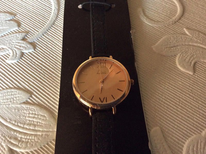 Designer limit ladies rose gold dial black leather strap watch Size ONE SIZE - 2 Thumbnail
