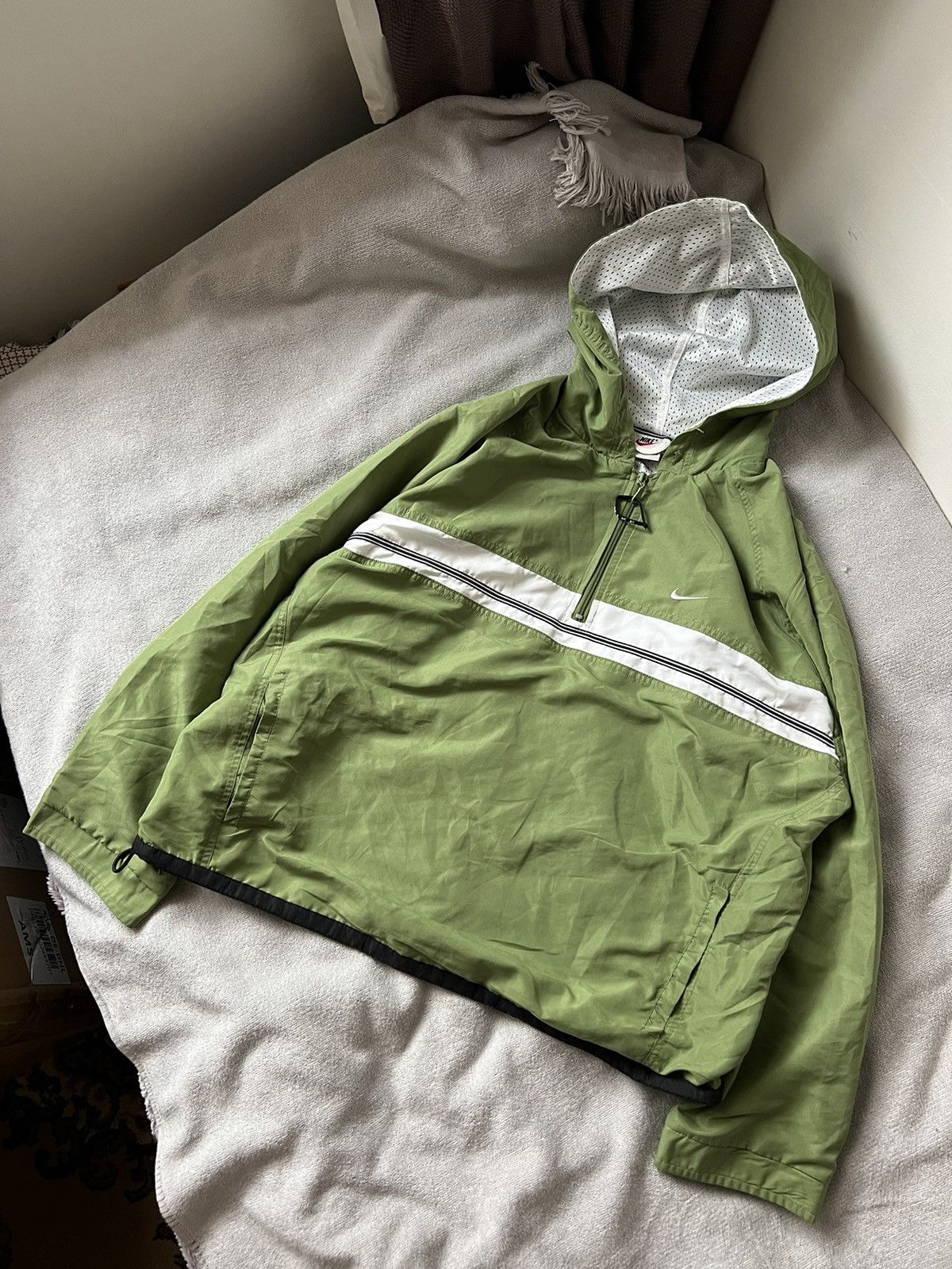 Nike × Vintage Nike vintage anorak nylon jacket drill 90s y2k green swoosh Size US M / EU 48-50 / 2 - 1 Thumbnail