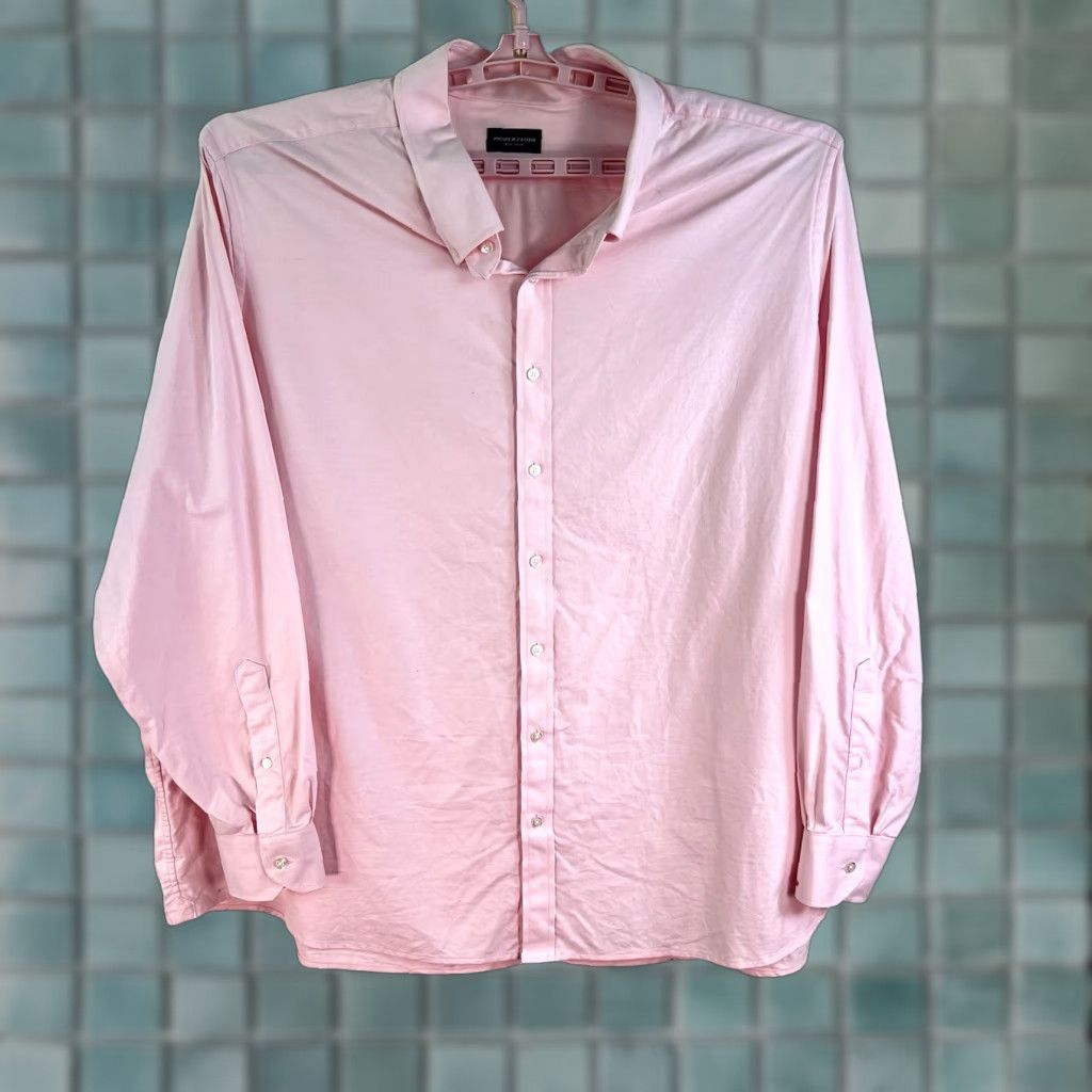 CLOT VINTAGE Cloth Men's Button-Down Shirt Casual Long Sleeve Cotton Pink Size 4XLT Size US XXL / EU 58 / 5 - 1 Thumbnail