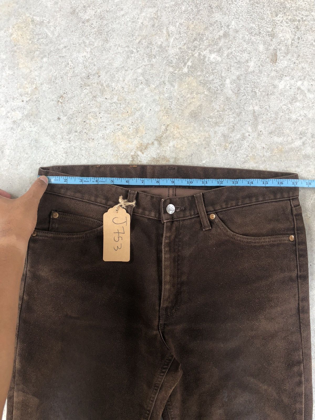 Lee Vintage Lee Flared Jeans Distressed Leather Cowhide Size US 34 / EU 50 - 17 Thumbnail