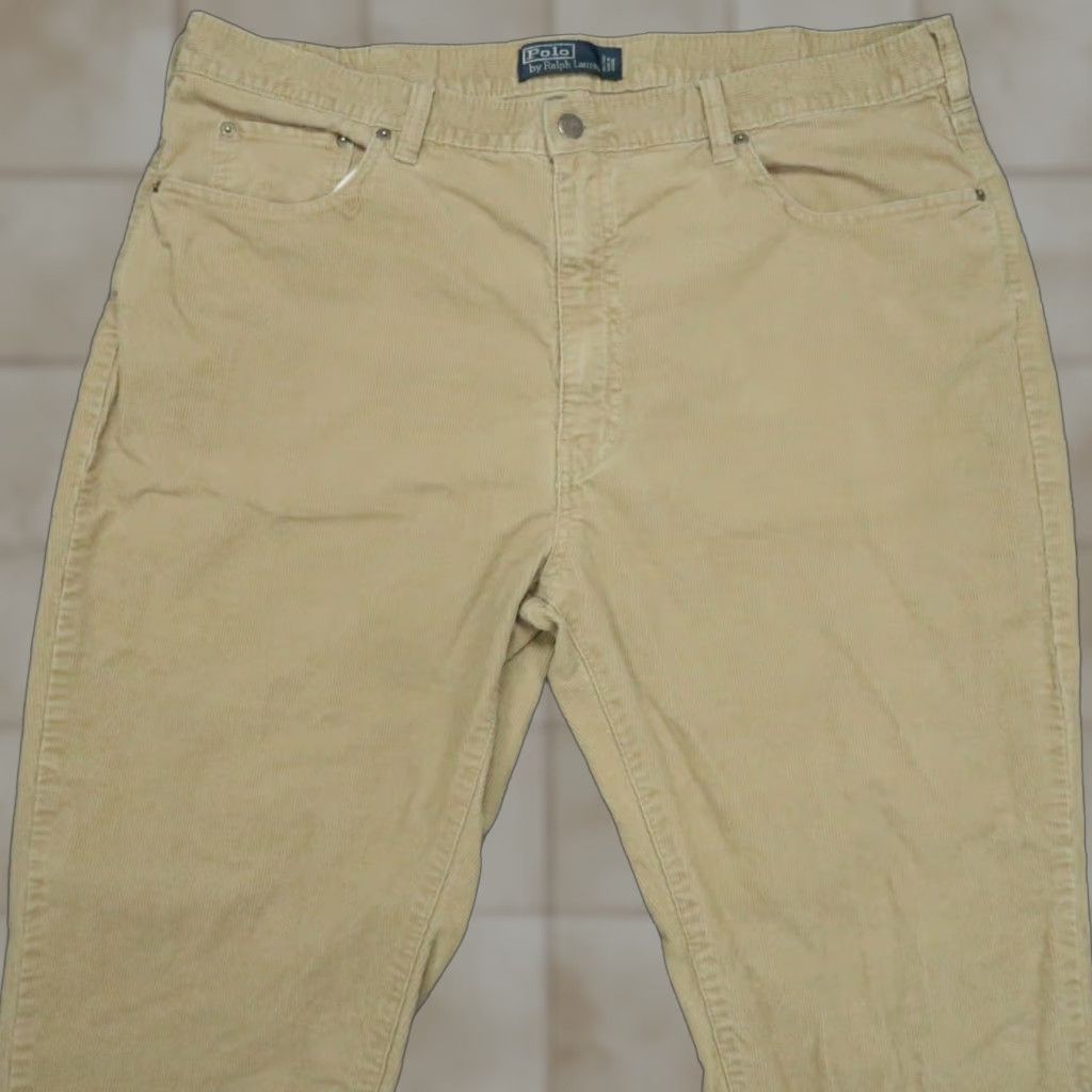 Polo Ralph Lauren VINTAGE Polo Ralph Lauren Pants Men 38x30 Khaki Corduroy 5 Pocket Chino Trouser Baggy Shirts? Size US M / EU 48-50 / 2 - 1 Thumbnail