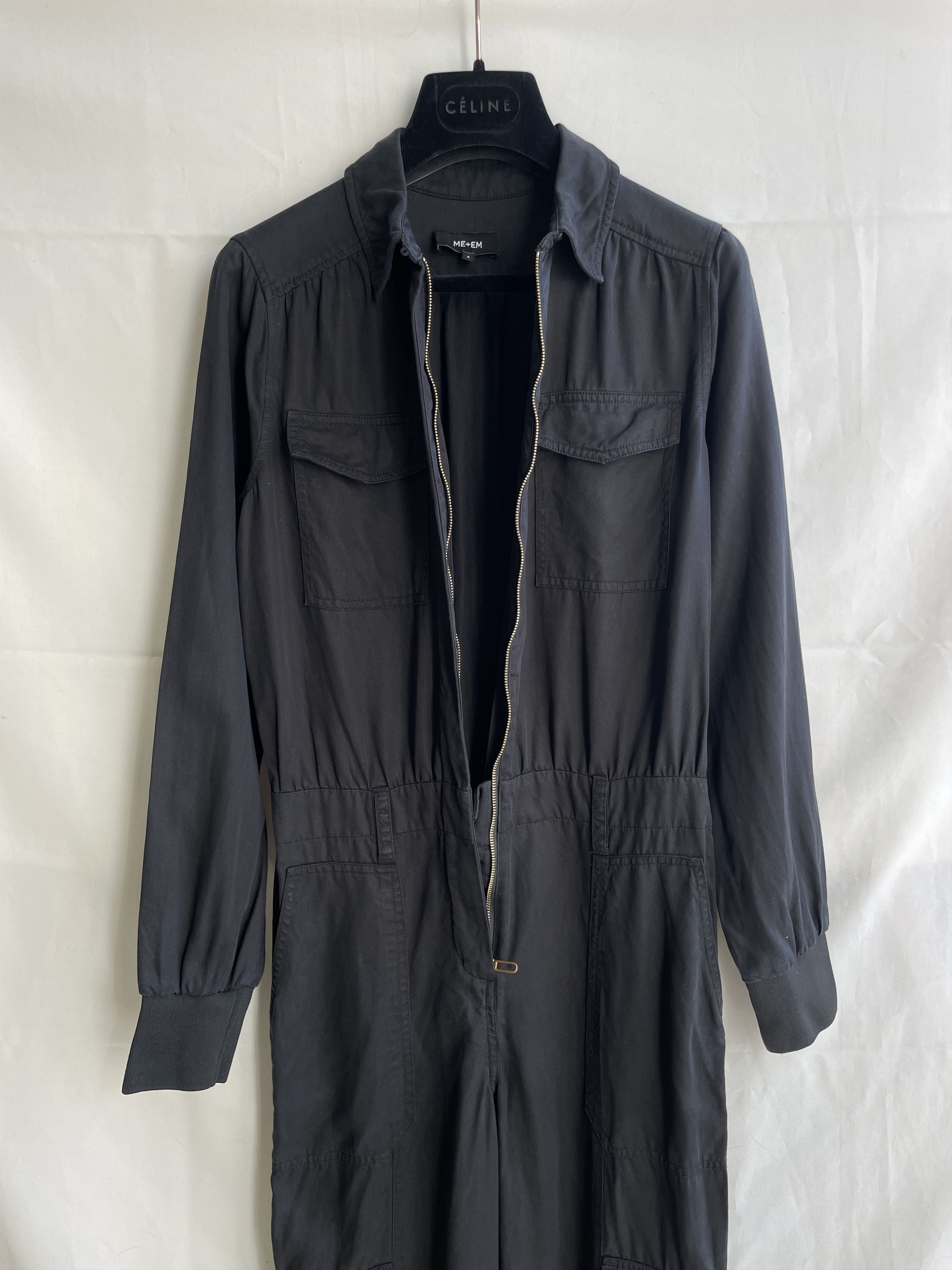 ME+EM Me+Em Lyocell Linen Black Jumpsuit Size UK 6 Size 26" / US 2 / IT 38 - 4 Thumbnail