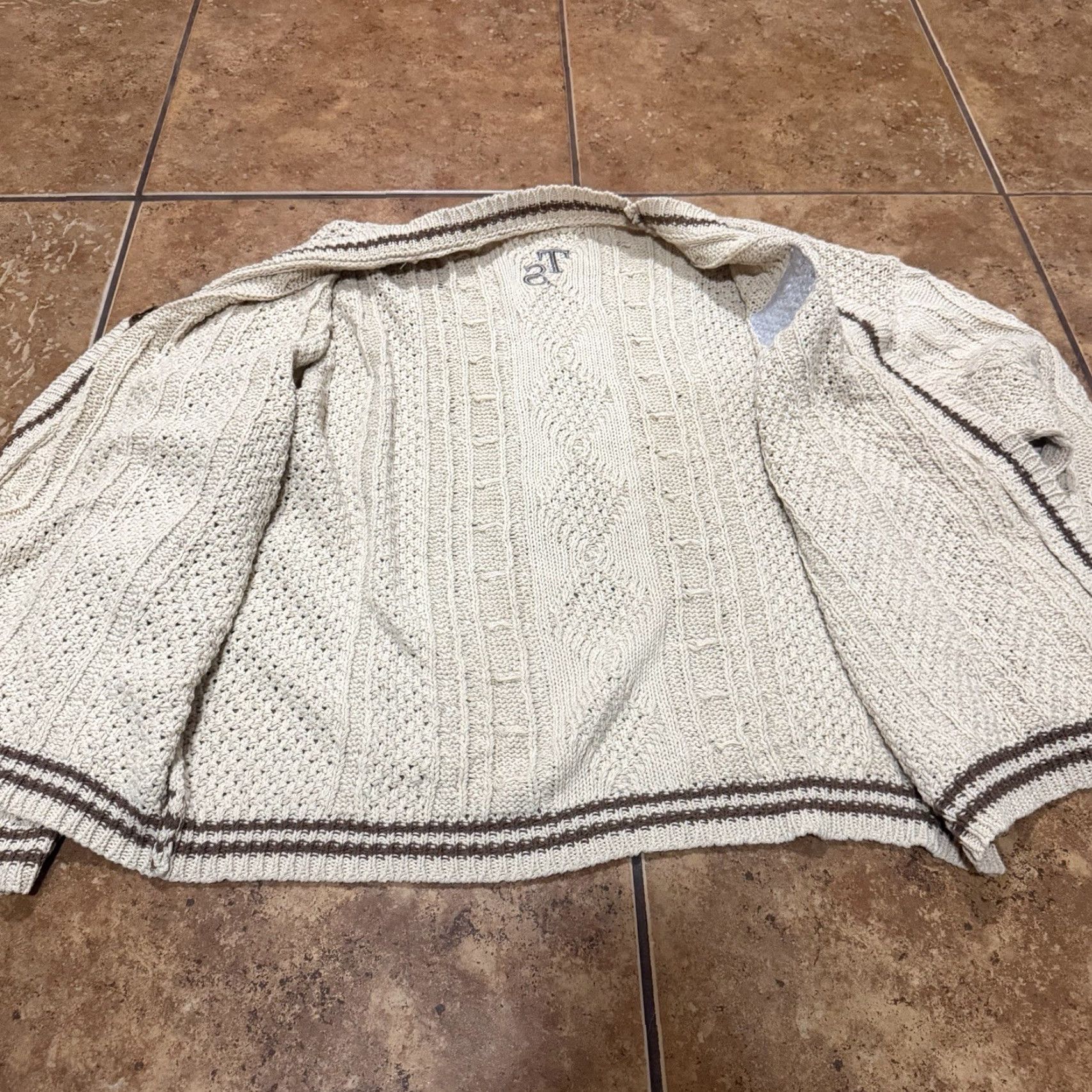 Vintage Taylor Swift Cardigan Folklore Patch XL 2XL Beige Women Knit V-Neck Long Sleeve Casual Vintage: No, Contemporary? Size XL / US 12-14 / IT 48-50 - 5 Thumbnail