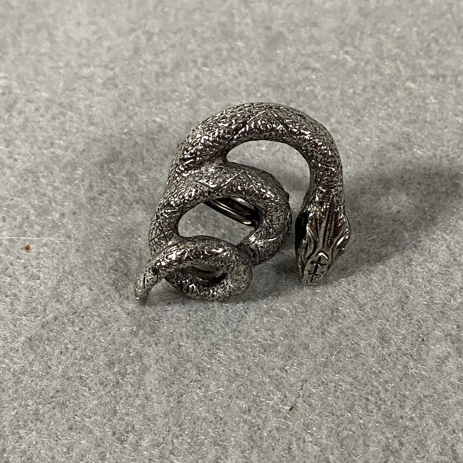 Other Vintage Coiled Snake Ring Silver Tone Metal Adjustable Band Size ONE SIZE - 1 Thumbnail