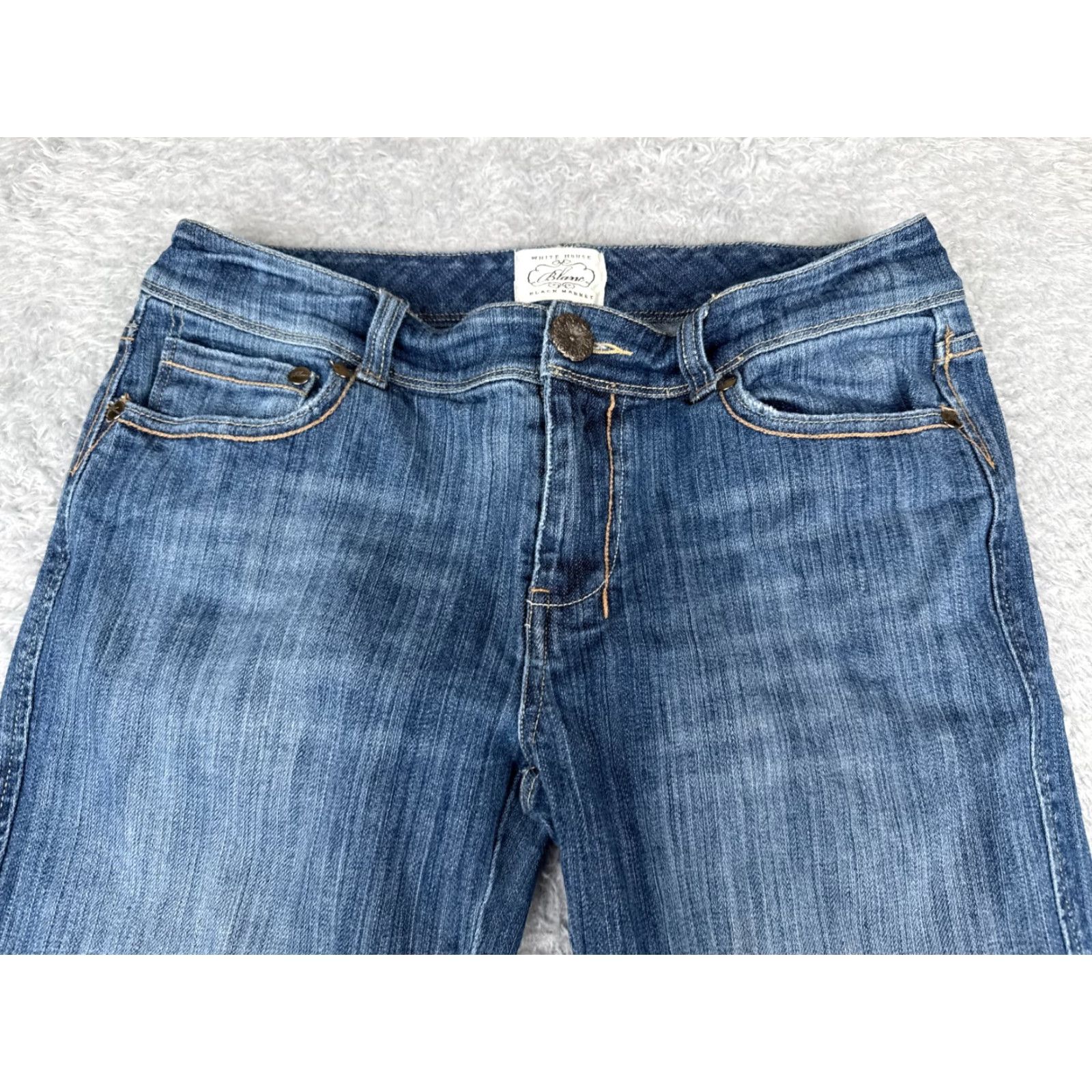 White House Black Market WHITE HOUSE BLACK MARKET Bootcut Jeans Womens 4 Blue Denim Embroidered 5-Pocket Size 27" / US 4 / IT 40 - 4 Thumbnail