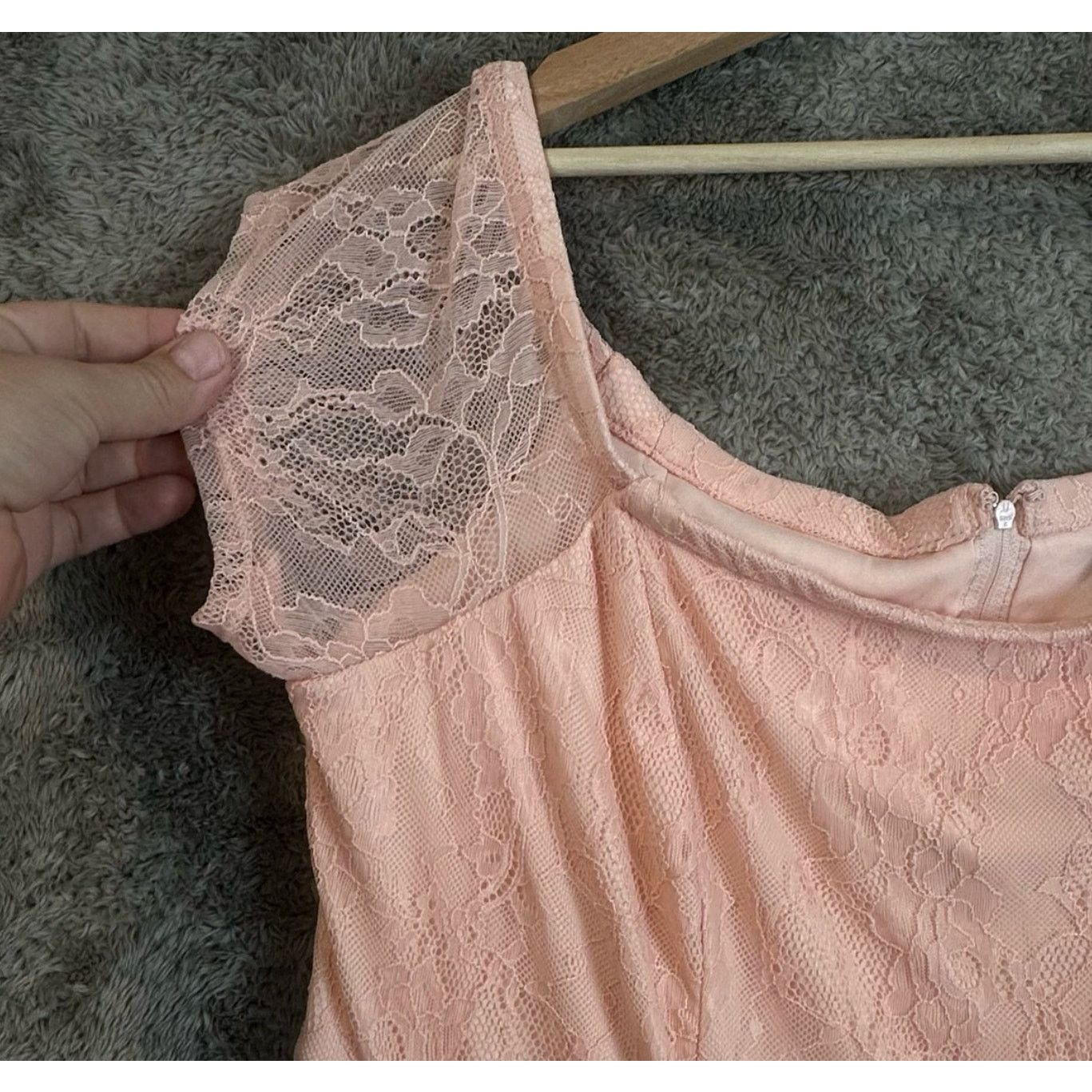 Other Torrid Lace Off Shoulder Mini Dress Blush Pink Women's 16 Size XXL / US 16-18 / IT 52-54 - 4 Thumbnail