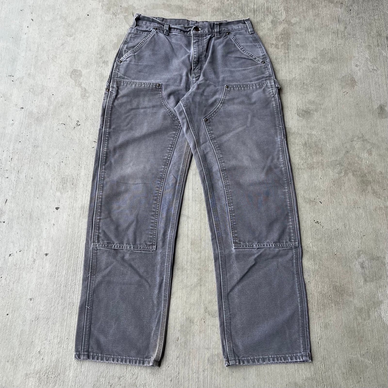 Carhartt × Vintage Carhartt faded gray double knee work wear carpenter pants Size US 31 - 1 Thumbnail
