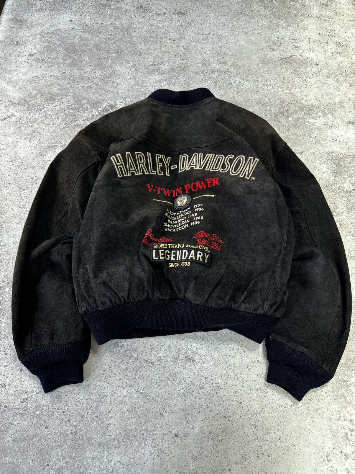 Harley Davidson × Vintage Rare🔥 90S Harley Davidson Vintage Leather Cropped Bomber Size US L / EU 52-54 / 3 - 2 Thumbnail