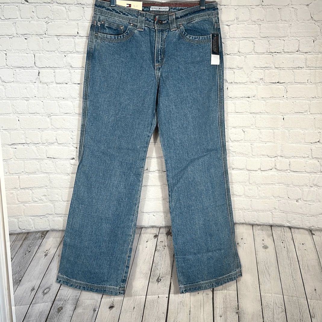 Tommy Hilfiger VINTAGE Tommy Hilfiger Hipster Jeans Flare Wide-Leg 2002 Women 10 Blue Tags NEW Size 32" / US 10 / IT 46 - 2 Thumbnail