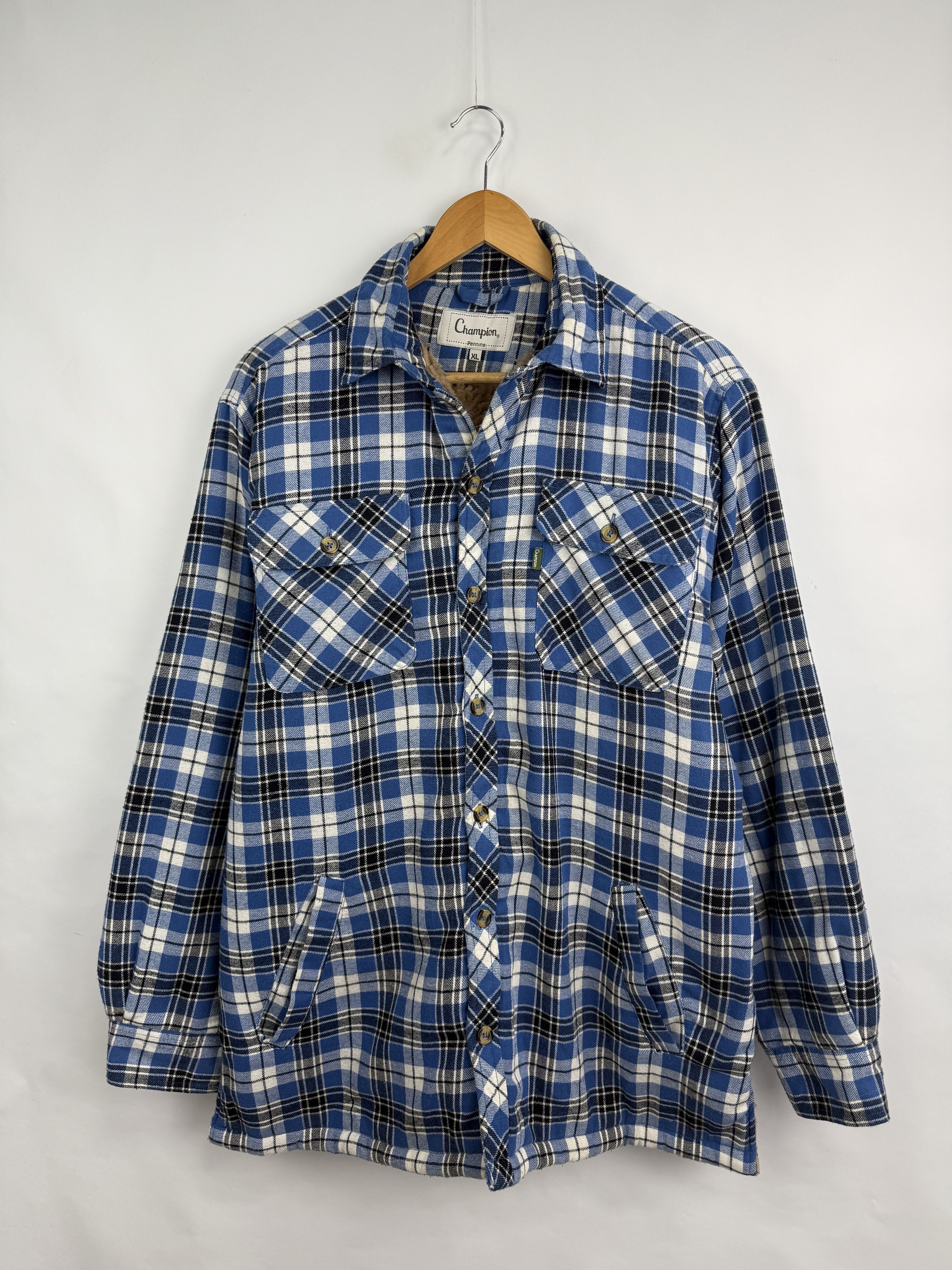 Flannel 🇺🇸🪓Vintage Champion Pennine Flannel Sherpa Fleece Lined R13 Size US XL / EU 56 / 4 - 3 Thumbnail