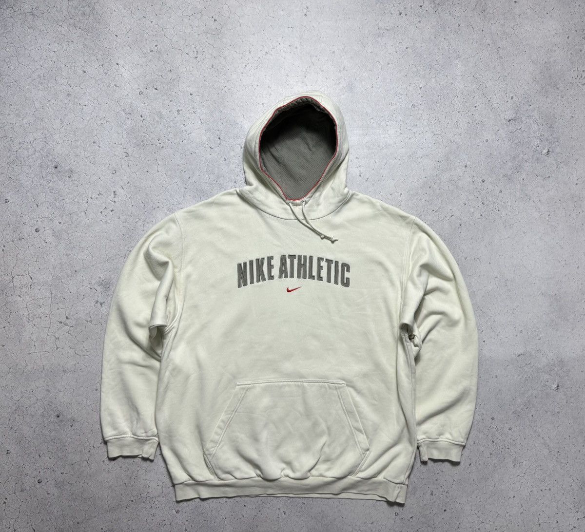Nike Nike Athletic Vintage Beige Hoodie Swoosh Drill Vintage Y2K Size US XL / EU 56 / 4 - 1 Thumbnail