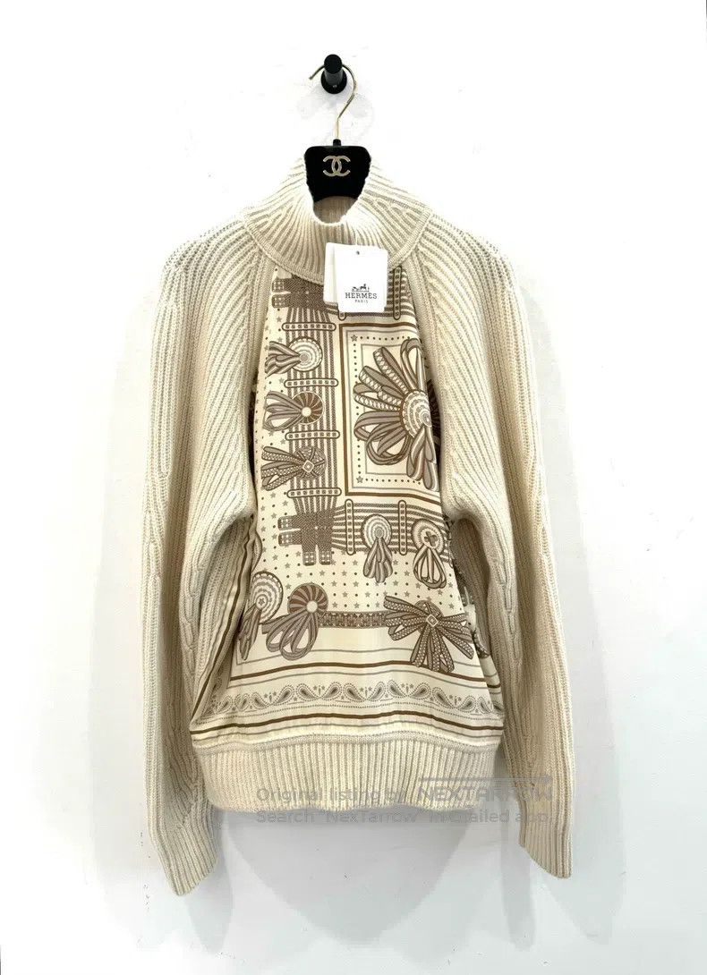 Hermes Hermes Beige Silk and Wool Blend Women's Knitted Sweater Size XS / US 0-2 / IT 36-38 - 1 Thumbnail