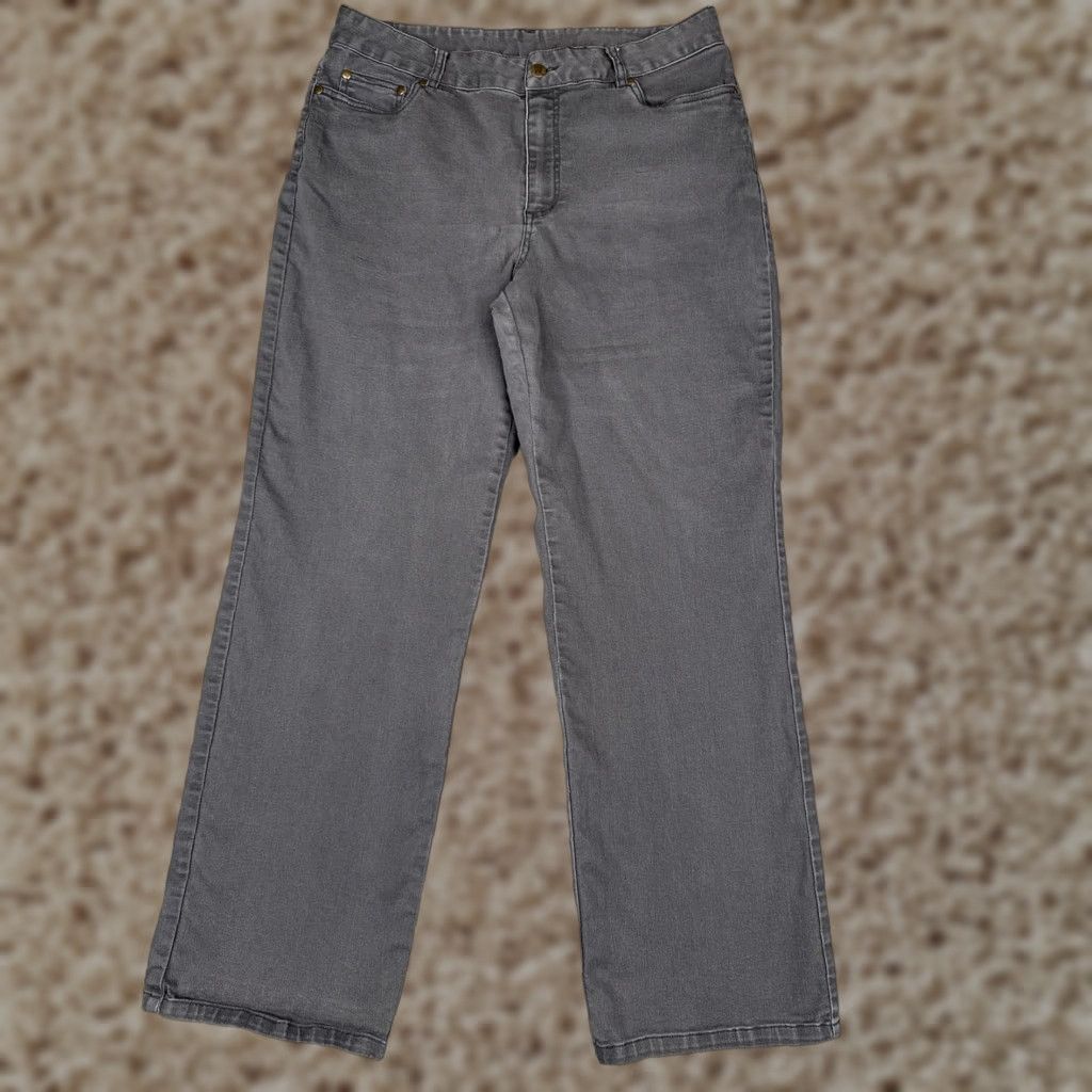 Vintage Women with Control Jeans Womens 16 Charcoal High Rise 34x31 Straight 5-Pocket Denim Cotton Blend Polyester Spandex VH 90s Vintage Womens Size 38" / US 16 / IT 52 - 1 Thumbnail