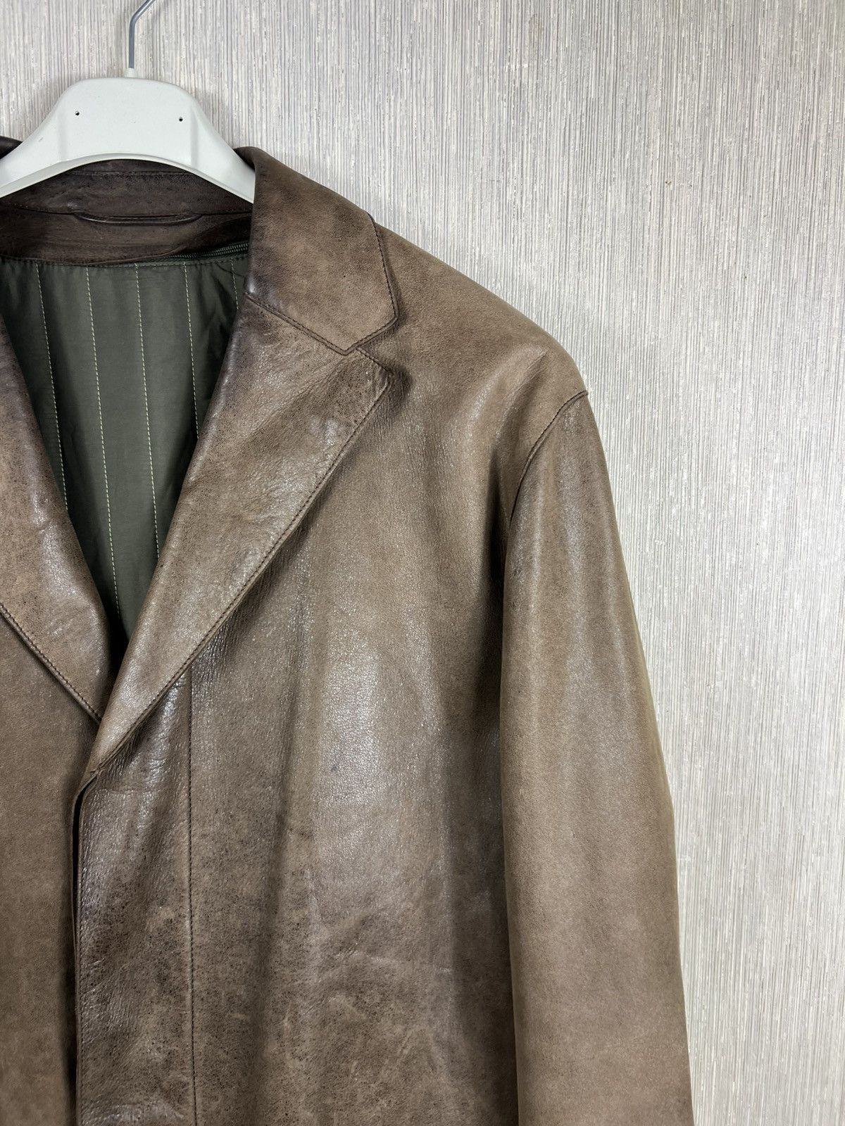 Kenzo Vintage Kenzo leather long coat distressed jacket Size US XL / EU 56 / 4 - 4 Thumbnail