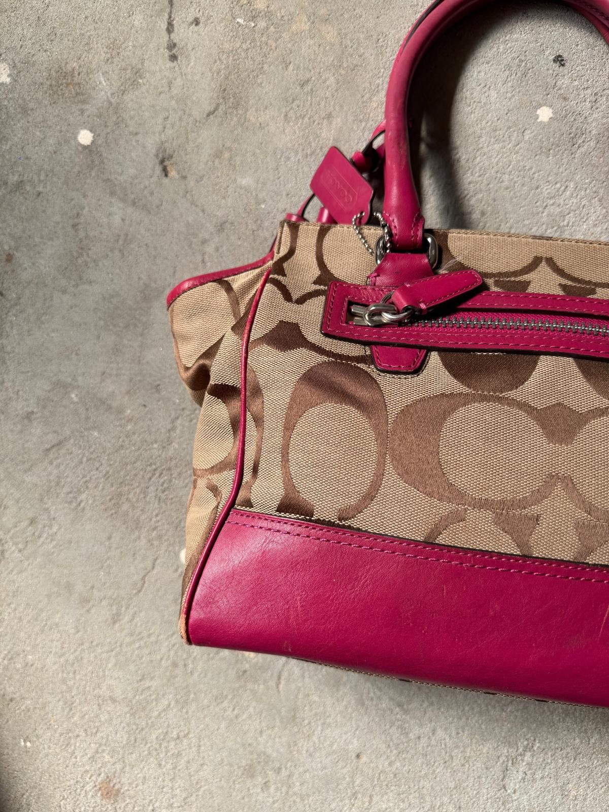 Coach Coach Signature Shoulder Bag Beige/Pink Size ONE SIZE - 7 Thumbnail