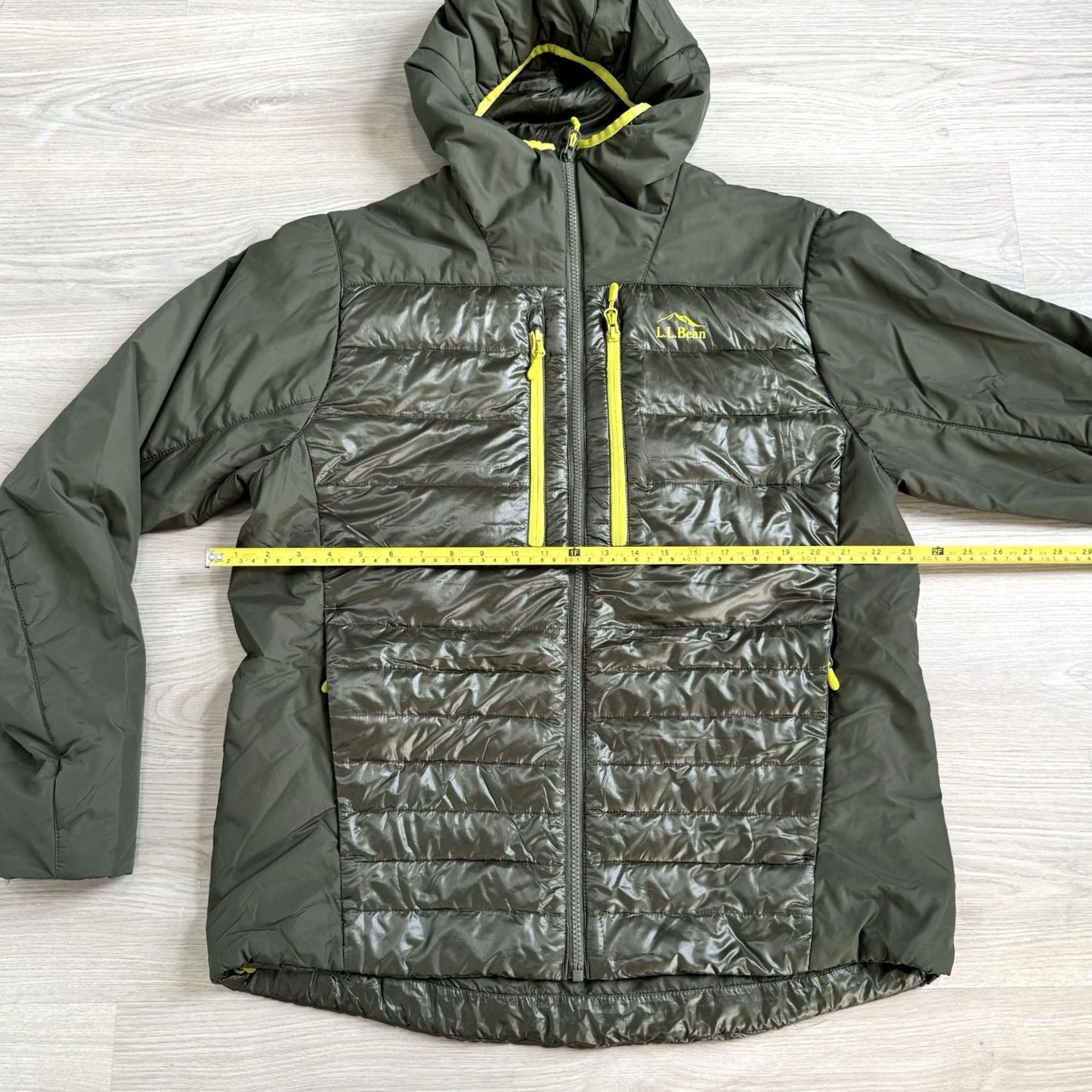 Vintage L.L. Bean Downtek Primaloft Hybrid Jacket Down Full Zip Hooded Green Mens Large Size US L / EU 52-54 / 3 - 5 Thumbnail