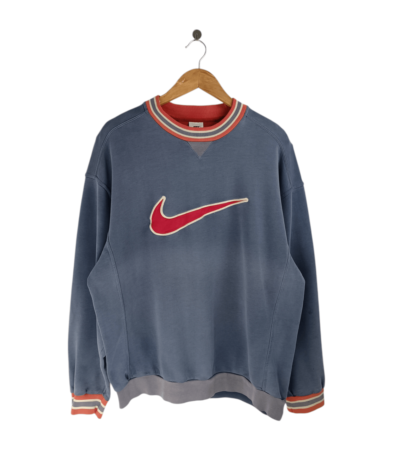 Nike VINTAGE 90'S FADED NIKE SWOSH SWEATSHIRT CREWNECK Size US L / EU 52-54 / 3 - 1 Thumbnail