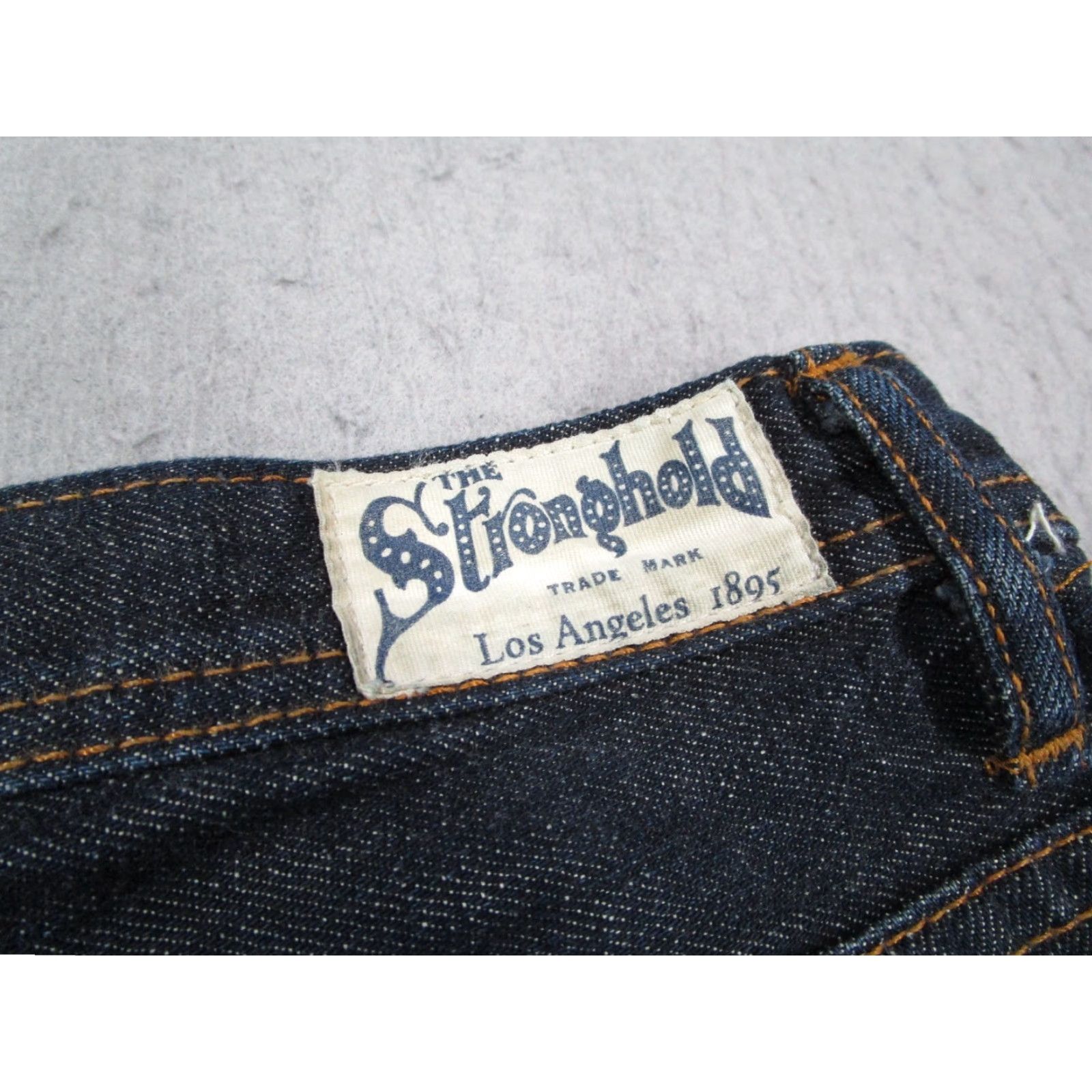 Denime Stronghold Jeans 33x31 Dark Blue Selvedge Denim Button Fly USA Cotton Mens Size US 33 - 5 Thumbnail
