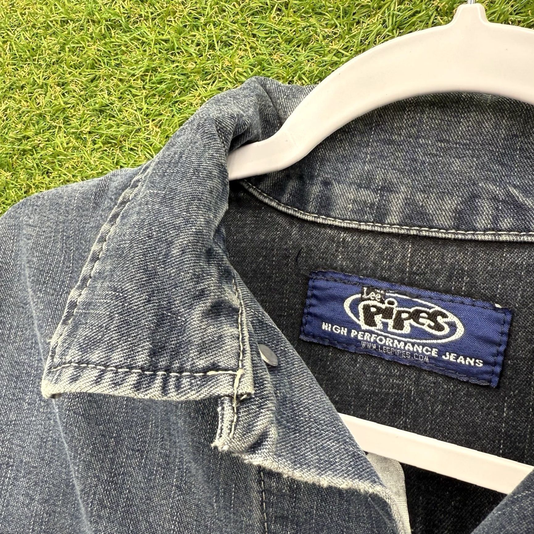 Lee VINTAGE Lee Pipes Jacket Men S Denim Blue 90s Grunge BMX Skateboarding Outdoor Hip Hop Hipster Size US 29 - 7 Thumbnail