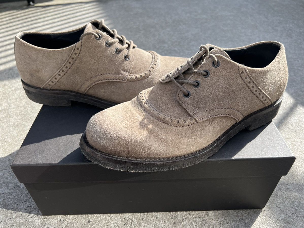 Bottega Veneta Bottega Veneta Dark Olive Brown Suede Derby Shoe Size US 11.5 / EU 44-45 - 1 Thumbnail