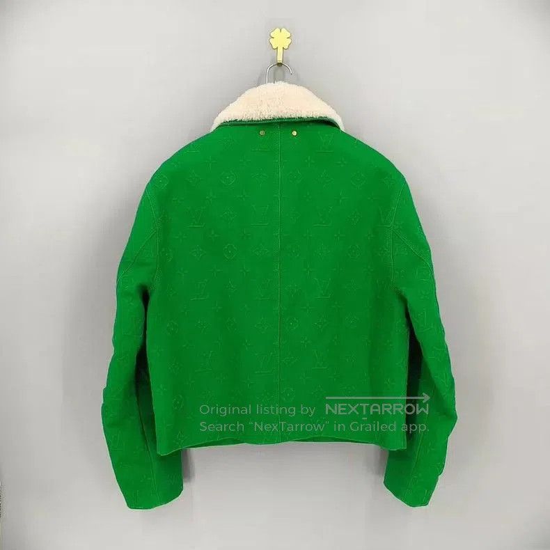 Louis Vuitton Louis Vuitton Green Denim Jacket with Fur Collar - dmc. Size US S / EU 44-46 / 1 - 2 Thumbnail