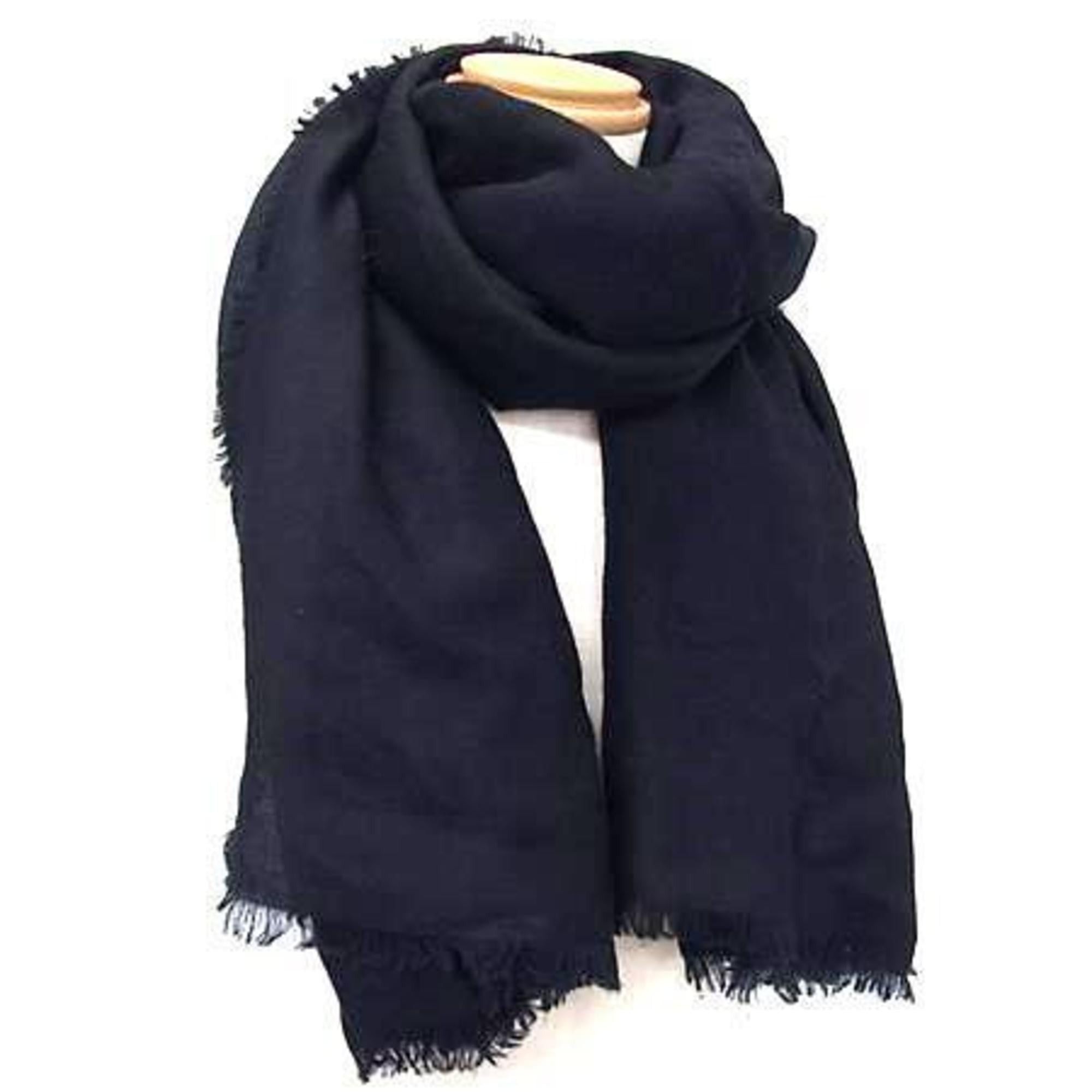 Loewe LOEWE Anagram Stole, Navy, 62% Wool, 28% Silk, 10% Cashmere, Women's Size ONE SIZE - 1 Thumbnail