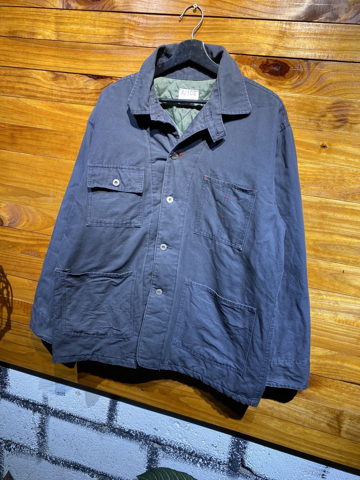 Japanese Brand Vintage Billy Stone’s A/108 Quilted Work Jacket – Navy Blue Size US L / EU 52-54 / 3 - 4 Thumbnail