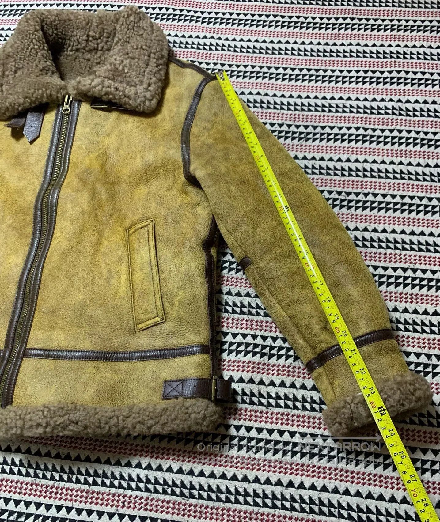 Vintage vintage kuzu deri shearling motorcycle jacket. Size US S / EU 44-46 / 1 - 4 Thumbnail