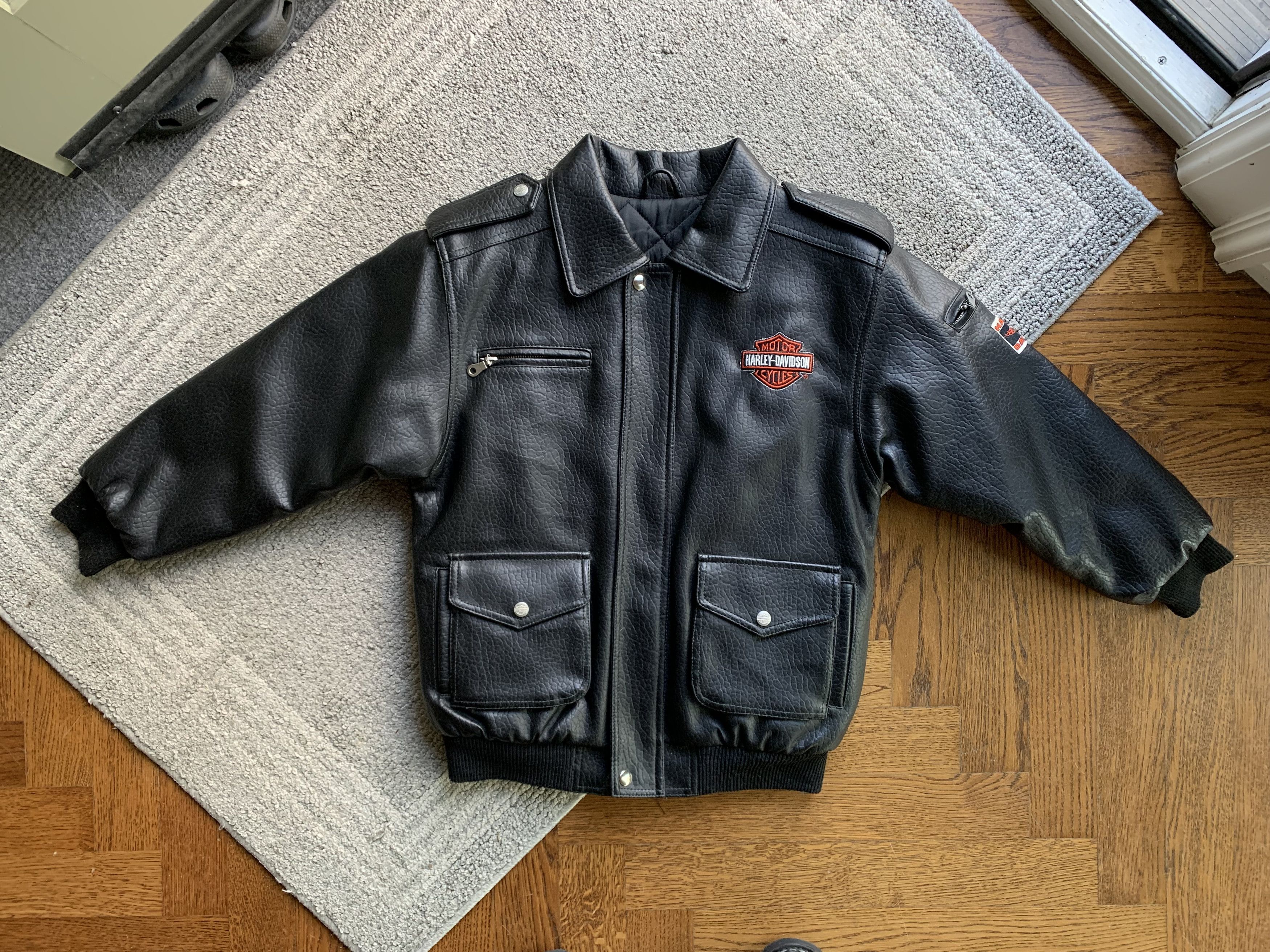 Harley Davidson × Vintage Y2K Baby Harley Davidson Vegan Leather Jacket Moto Crop Tiny Size XXS / US 00 / IT 34 - 16 Thumbnail