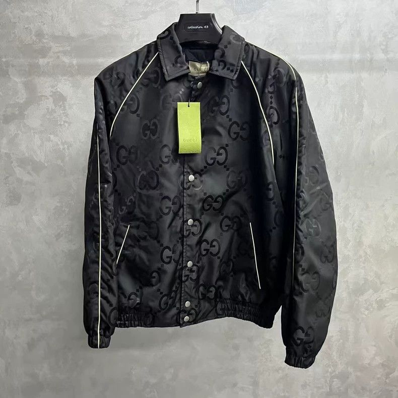 Gucci Gucci Black Logo Embroidered Elastic Jacket Size US M / EU 48-50 / 2 - 1 Thumbnail