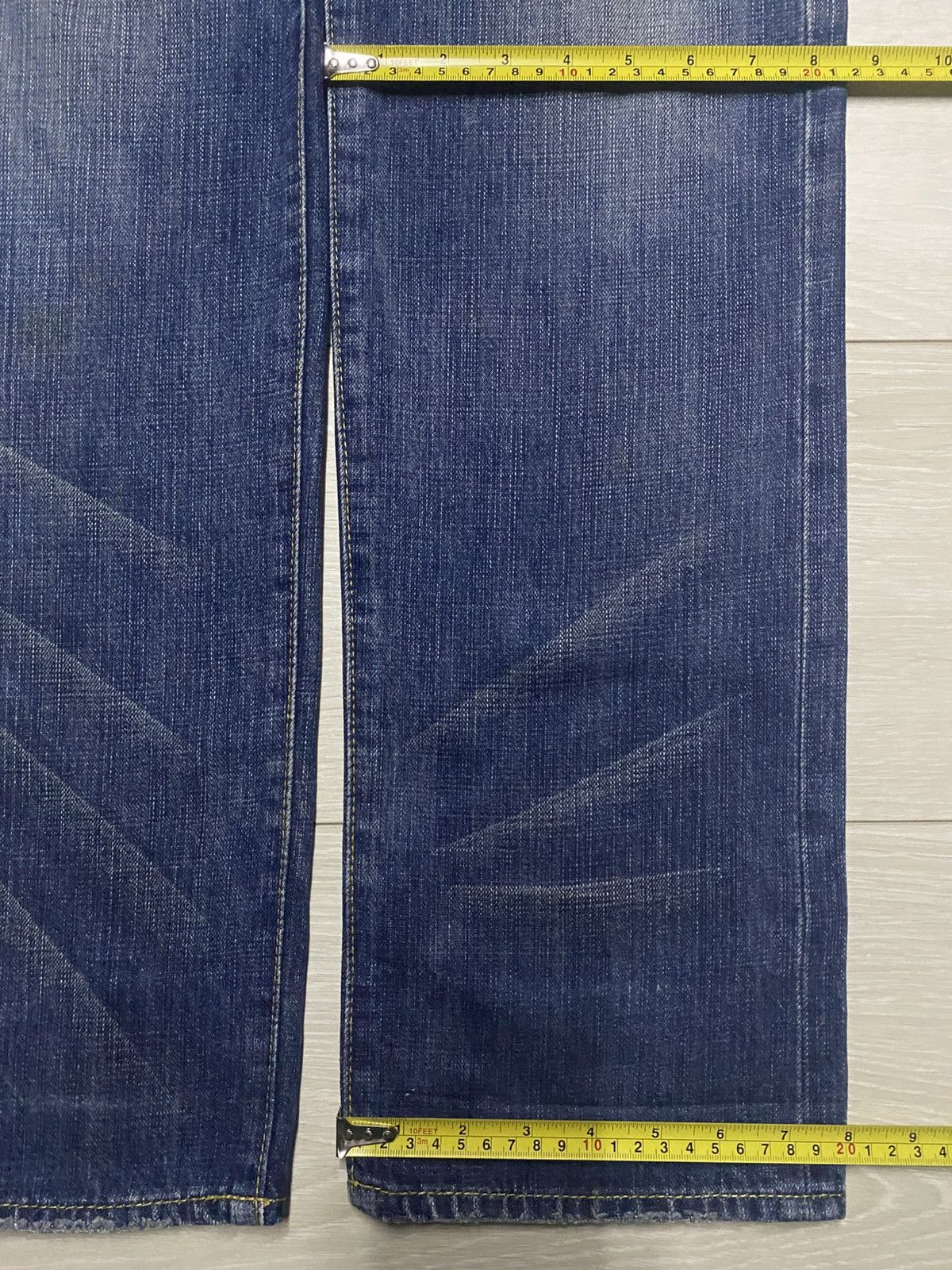 Le Grande Bleu (L.G.B.) Japanese L.B.H Vintage Blue Wash Spike Pocket Loose Jeans Size US 33 - 18 Thumbnail