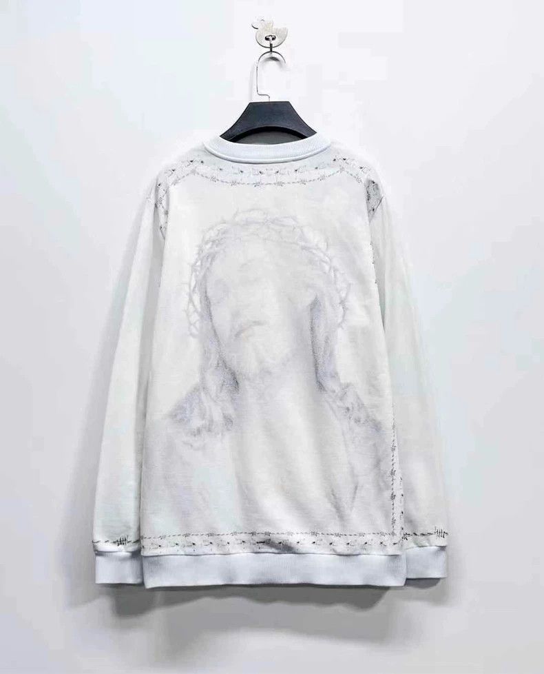 Givenchy Givenchy Foggy Blue Front and Back Jesus Logo Hoodie Size US XS / EU 42 / 0 - 2 Thumbnail