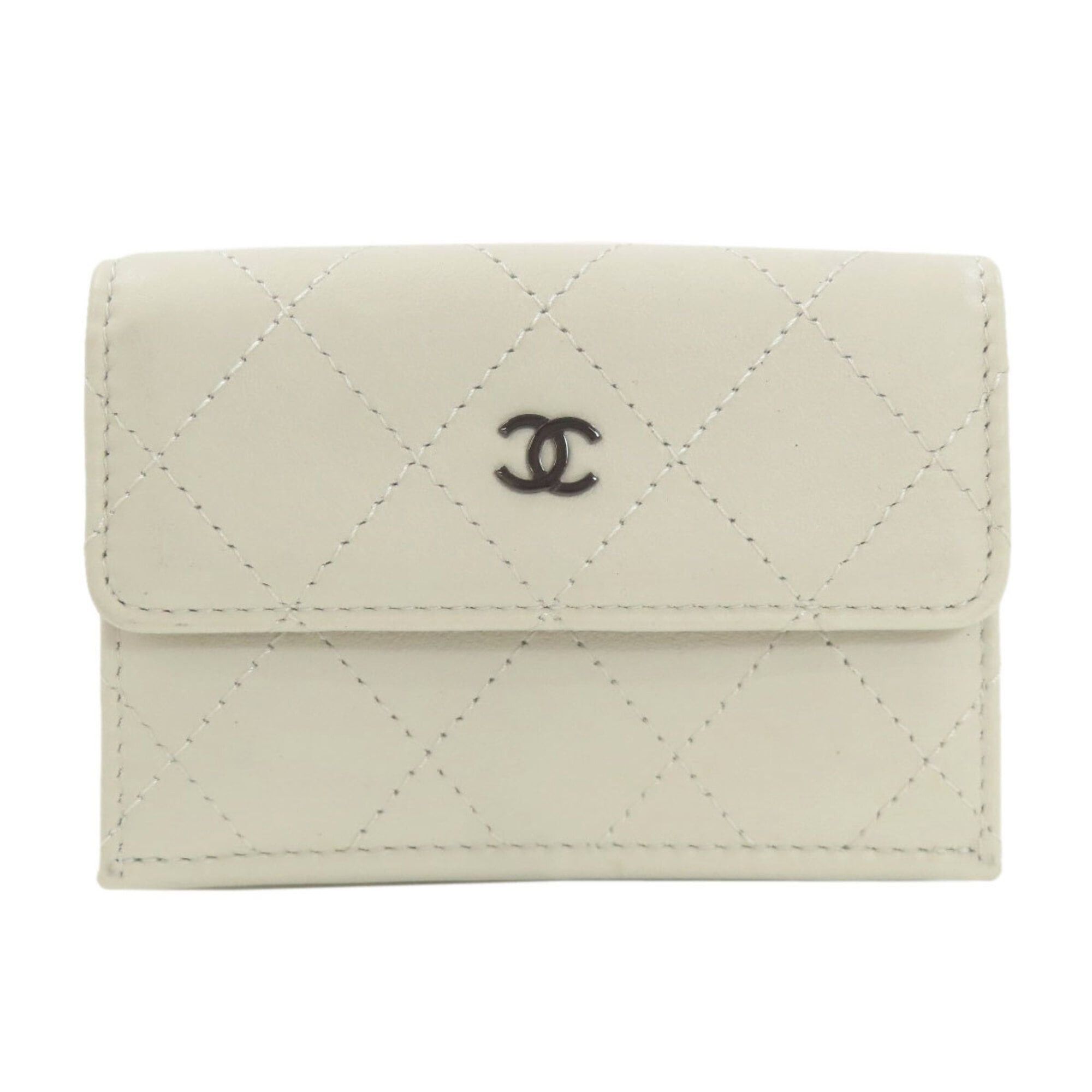 Chanel Chanel Coco Mark Silver Hardware Bi-fold Wallet Calfskin Women's CHANEL Size ONE SIZE - 1 Thumbnail