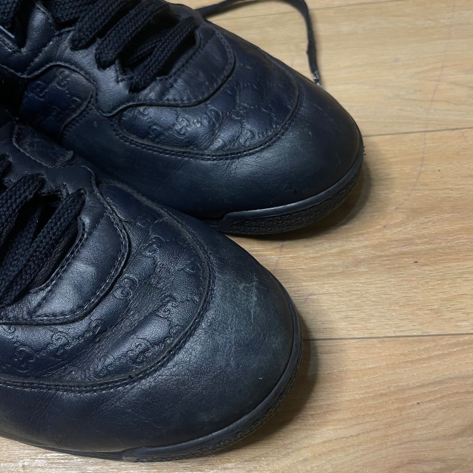 Gucci GUCCI Sneakers Guccissima blue navy Leather low Top Monogram Size US 9 / EU 42 - 9 Thumbnail