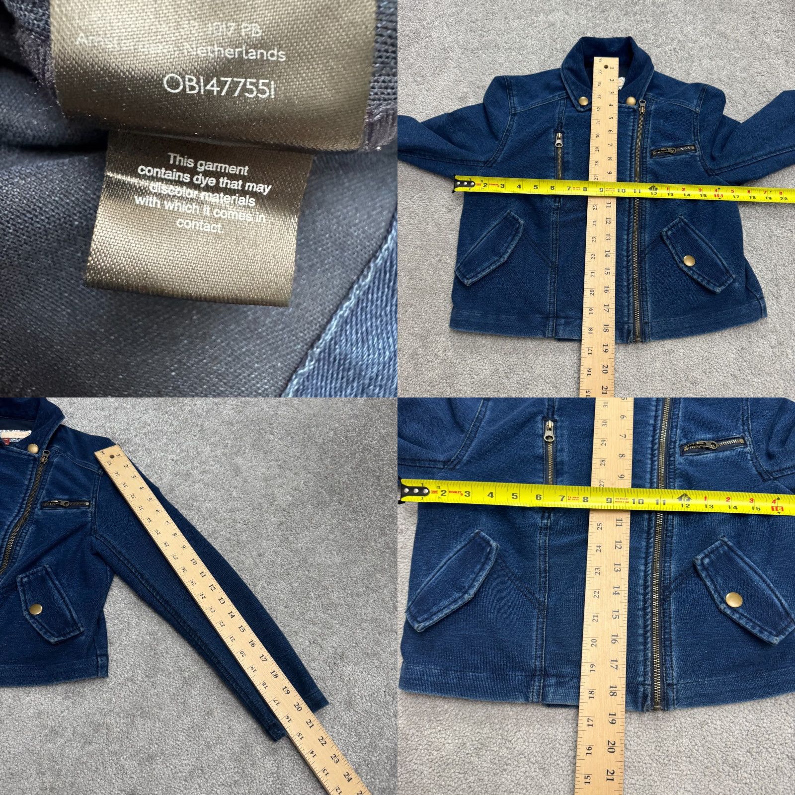 Anthropologie Pilcro Anthropologie Asymmetrical Zip Denim Moto Jacket Womens XS Pettie Blue Jacket Size XXS / US 00 / IT 34 - 8 Thumbnail