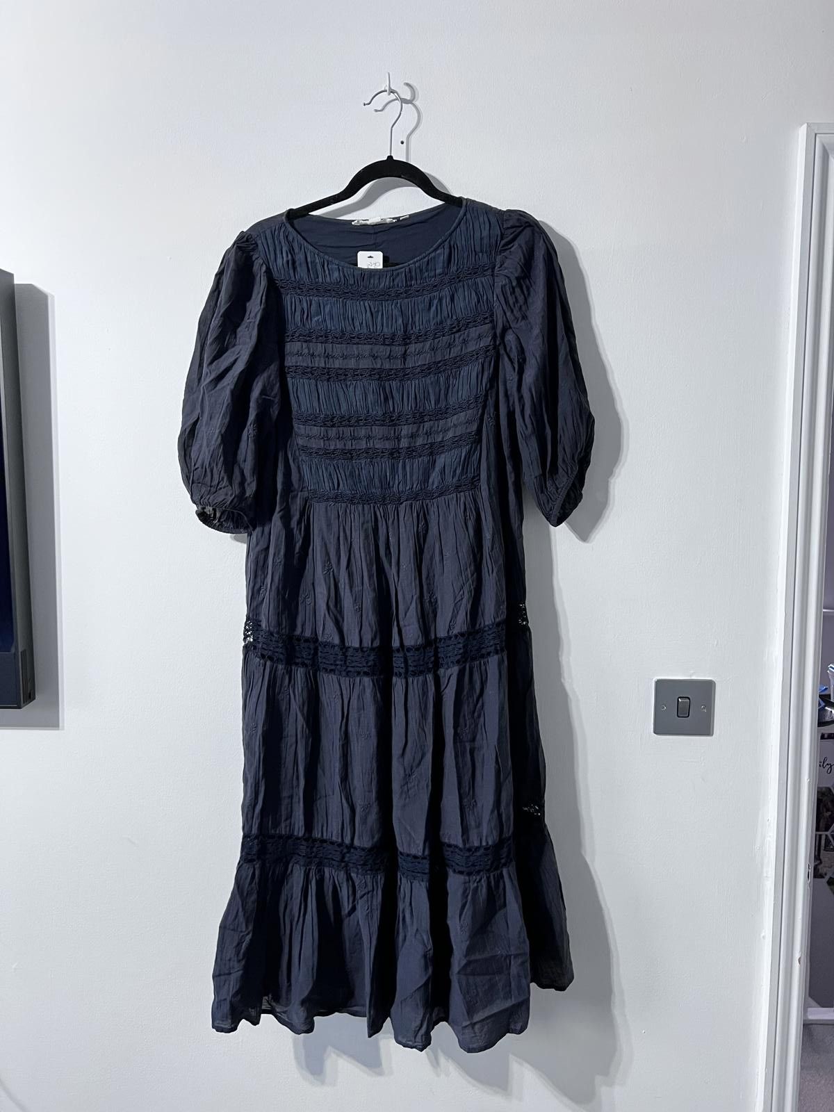 Other Forever That Girl Navy Smocked Tiered Midi Dress – UK 12 Size M / US 6-8 / IT 42-44 - 2 Thumbnail
