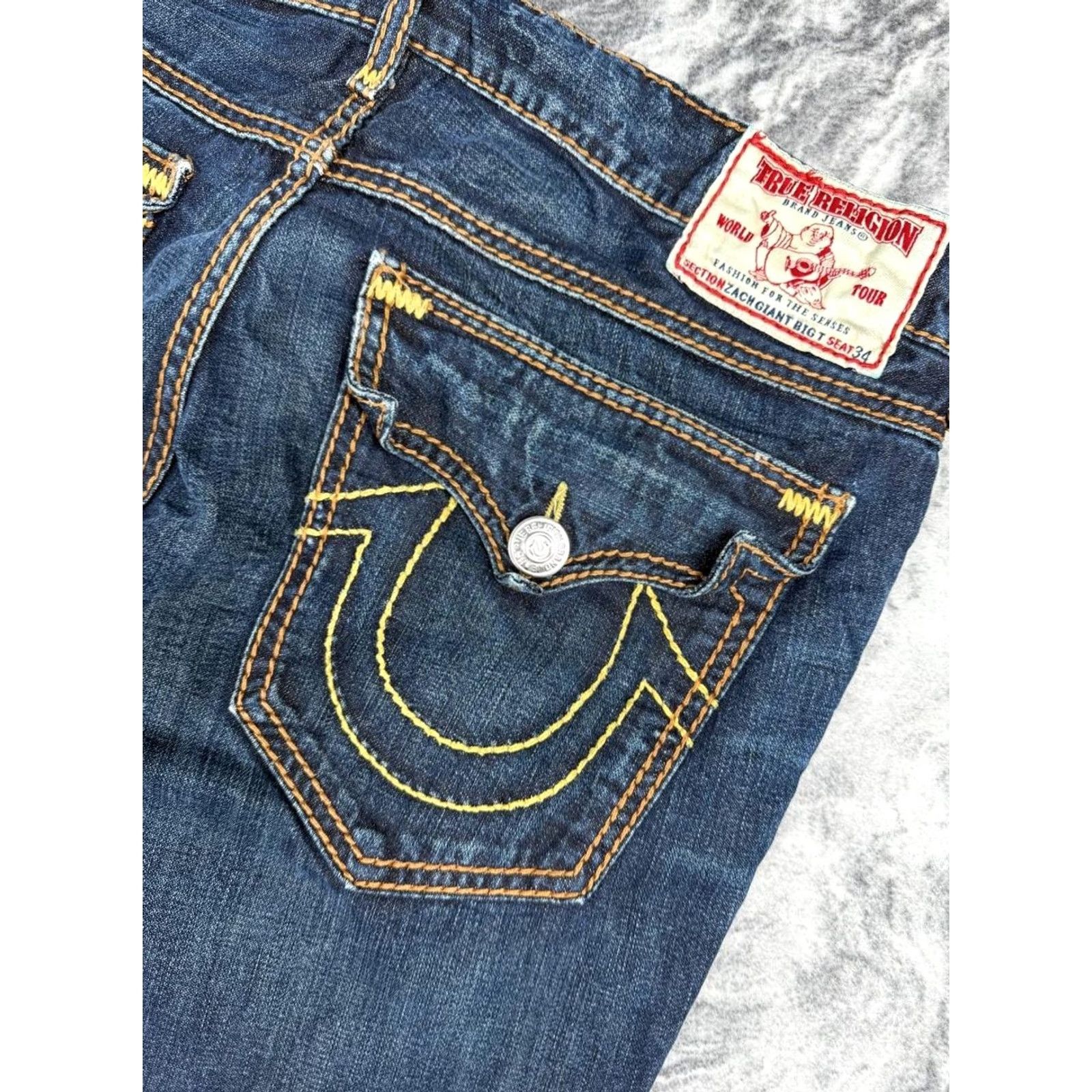 True Religion VINTAGE True Religion Denim Jeans Men Size 38 Blue Baggy 5-Pocket Design Cotton Straight Jeans World Tour Size US 38 / EU 54 - 5 Thumbnail