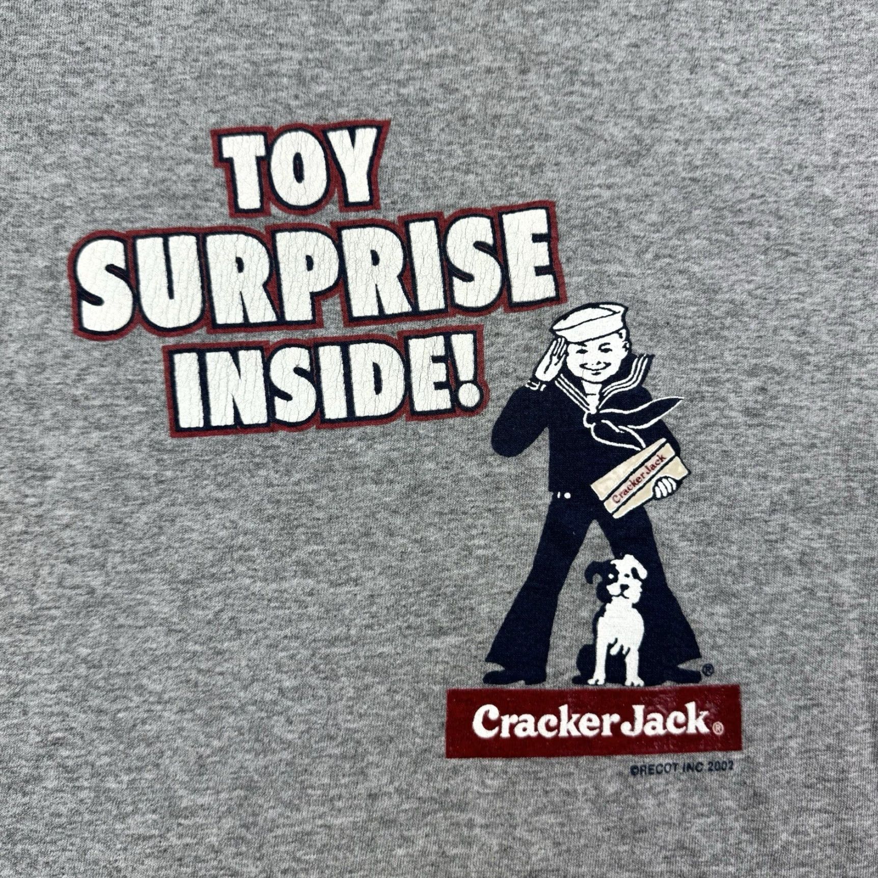 Delta VINTAGE Cracker Jack Promo T Shirt Adult Medium Gray Y2K Snacks Mens Size US M / EU 48-50 / 2 - 2 Thumbnail