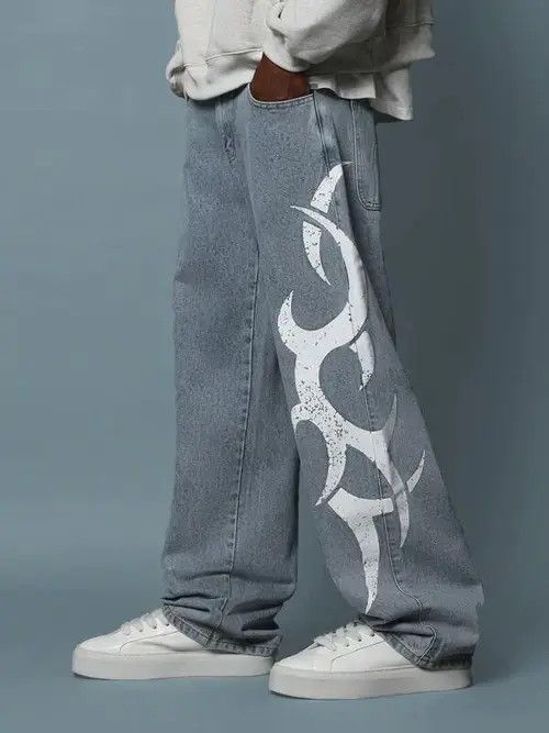 Jean Akimoto x Yura Loose Fit BioHazard Graphic Jeans Size US 32 / EU 48 - 1 Thumbnail