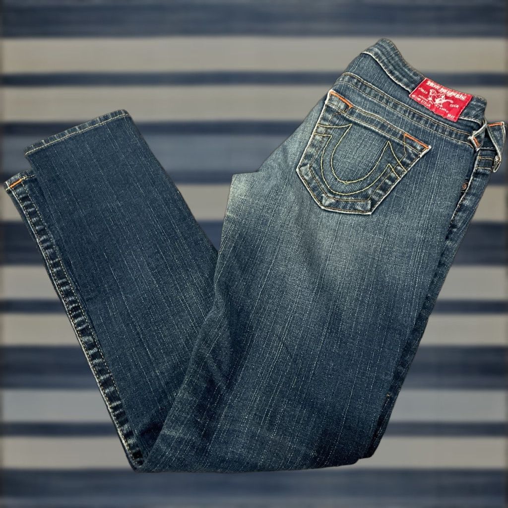 True Religion TRUE RELIGION STELLA SKINNY JEANS Women Size 26 Blue Denim #5594 Size 26" / US 2 / IT 38 - 1 Thumbnail