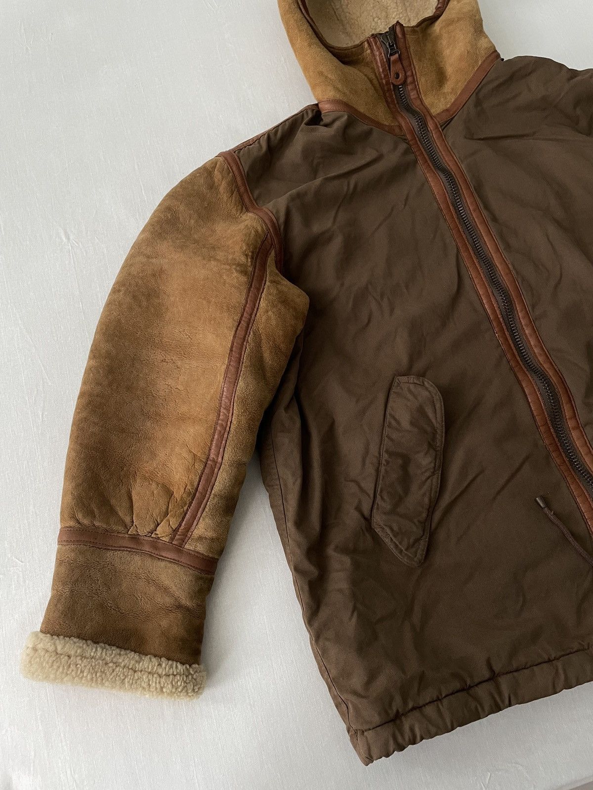 Chevignon Chevignon Shearling Sheepskin Hooded Bomber Jacket Parka B3 Size US L / EU 52-54 / 3 - 4 Thumbnail
