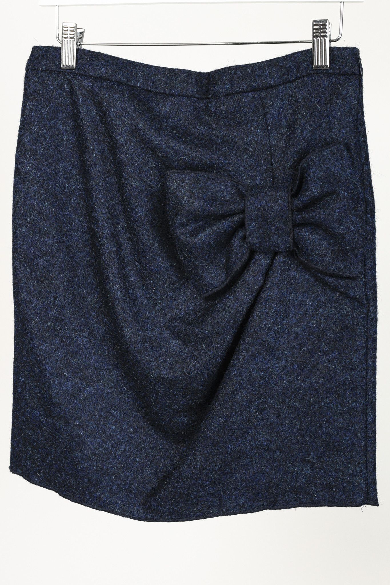 Love Moschino Love Moschino Blue Wool Bow Skirt Size 29" - 3 Thumbnail