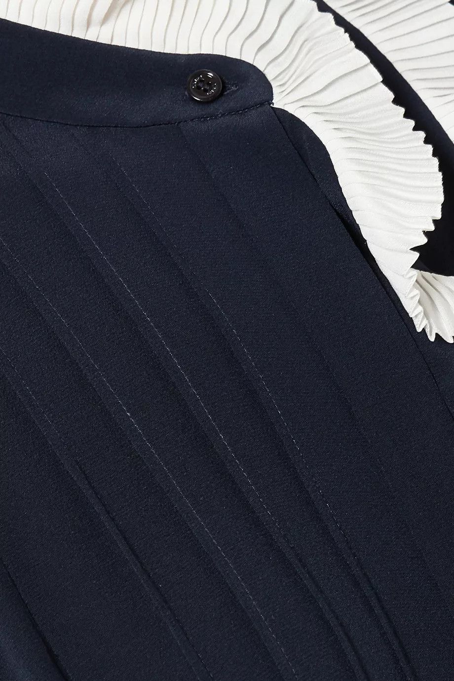 Chloe o1y0825 Silk Blouse in Midnight Blue/White Size S / US 4 / IT 40 - 4 Thumbnail