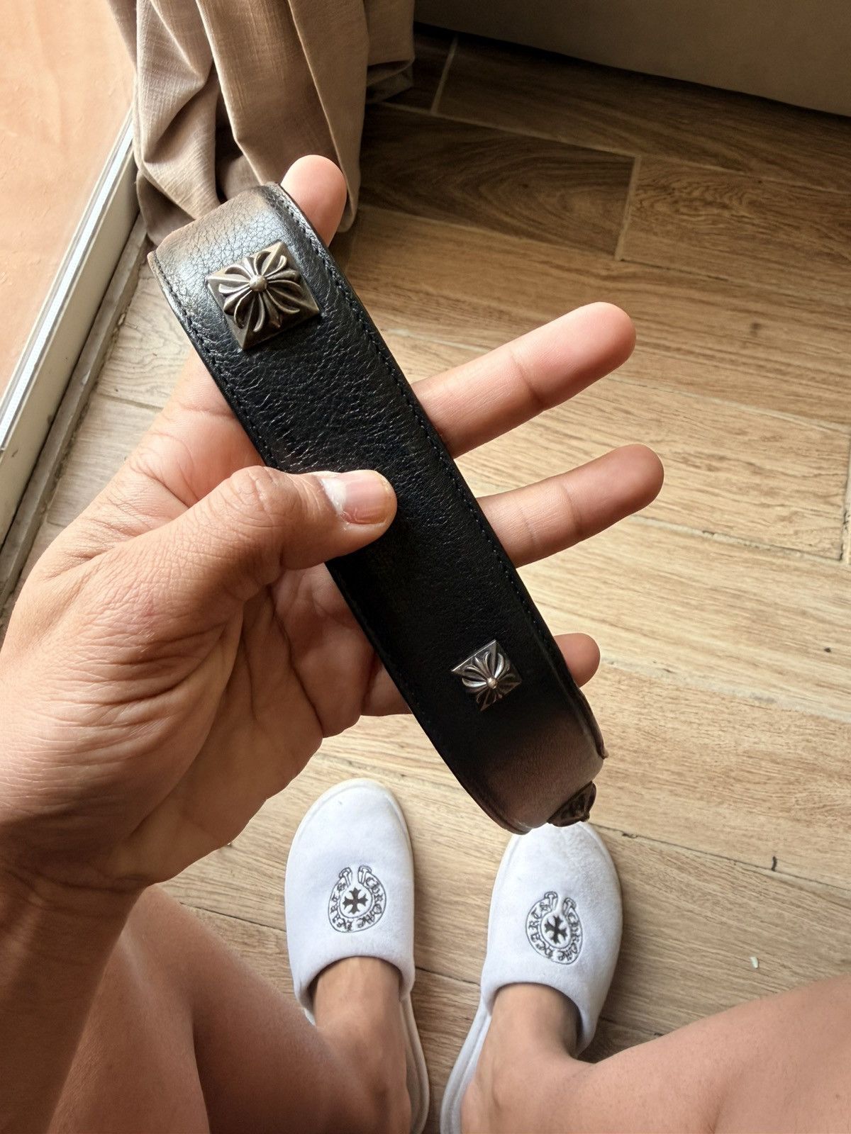 Chrome Hearts Chrome Heart Pyramid Studded Belt Strap Size 38 Calf Black Size 38 - 15 Thumbnail