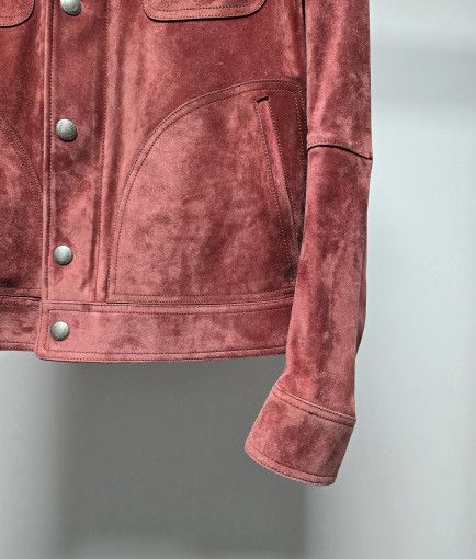 Tom Ford o1sm1stk0725 Cashmere Suede Trucker Jacket in Red Size US M / EU 48-50 / 2 - 3 Thumbnail