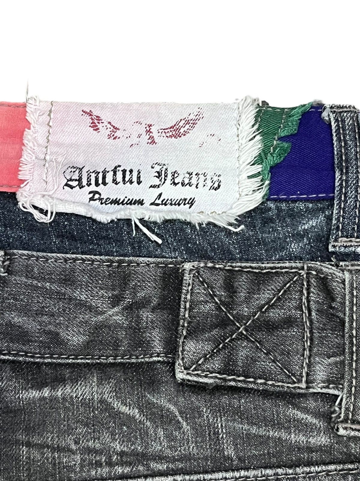 Japanese Brand 🔥PUNK Double Waist Grunge Bondage Zippers Acid Wash Denim Size US 29 - 5 Thumbnail