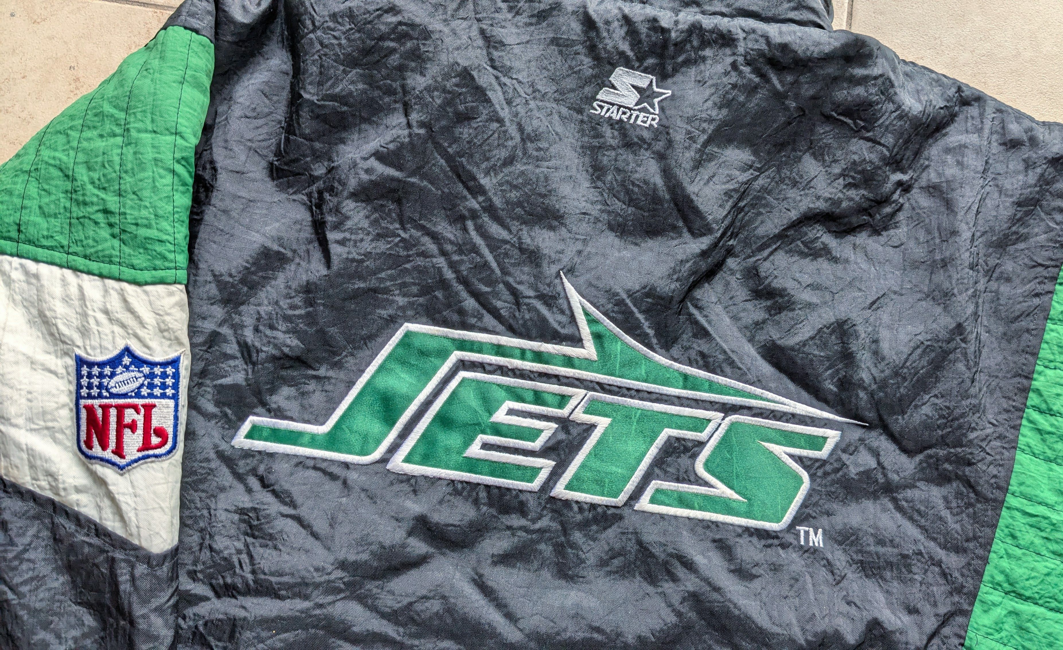 Starter NY Jets 90s STARTER puffer 1/2 pullover L blk kelly NFL vtg Size US L / EU 52-54 / 3 - 3 Thumbnail