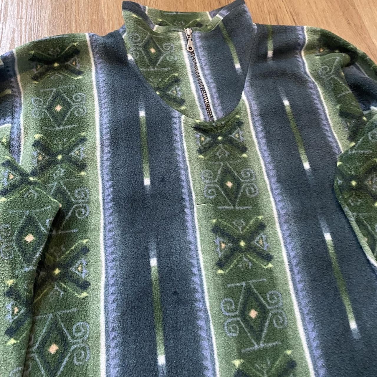 Other Green and blue vintage 90s fleece sweatshirt with a Size US L / EU 52-54 / 3 - 2 Thumbnail