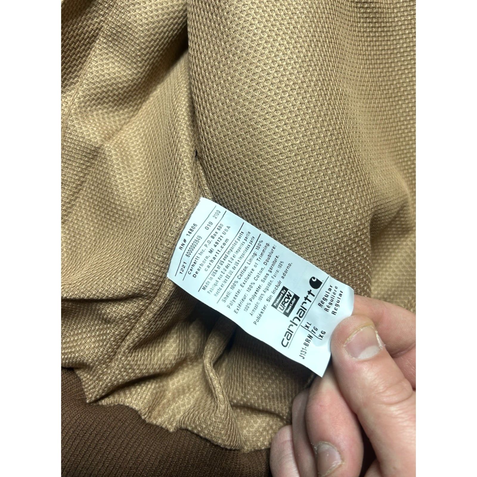 Carhartt Carhartt Jacket Duck Canvas Hooded Work J131 BRN Thermal Lined Brown Men’s XL Size US XL / EU 56 / 4 - 5 Thumbnail